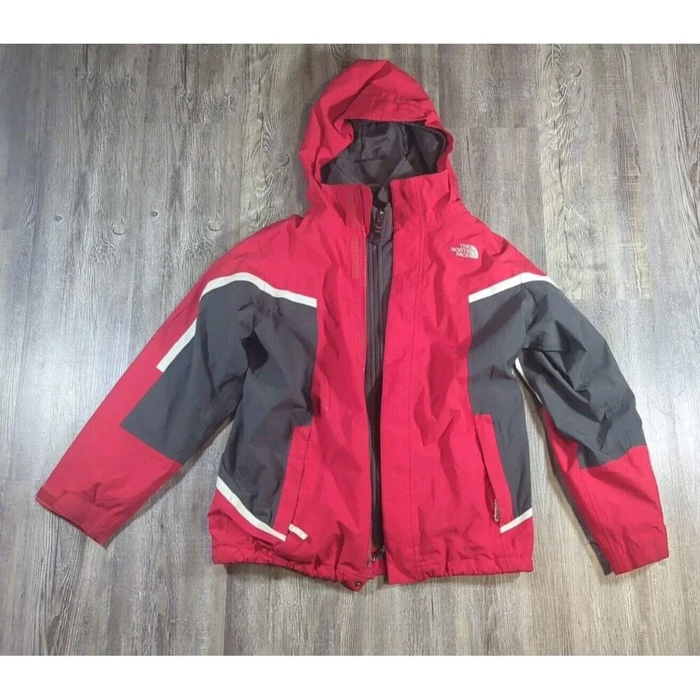 North Face Jacket Boys Large Long Sleeve Full Zip Pockets Hooded 14-16 HyVent